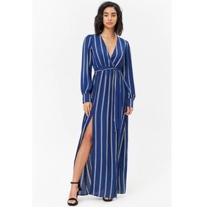 Striped M-Slit Maxi Dress
